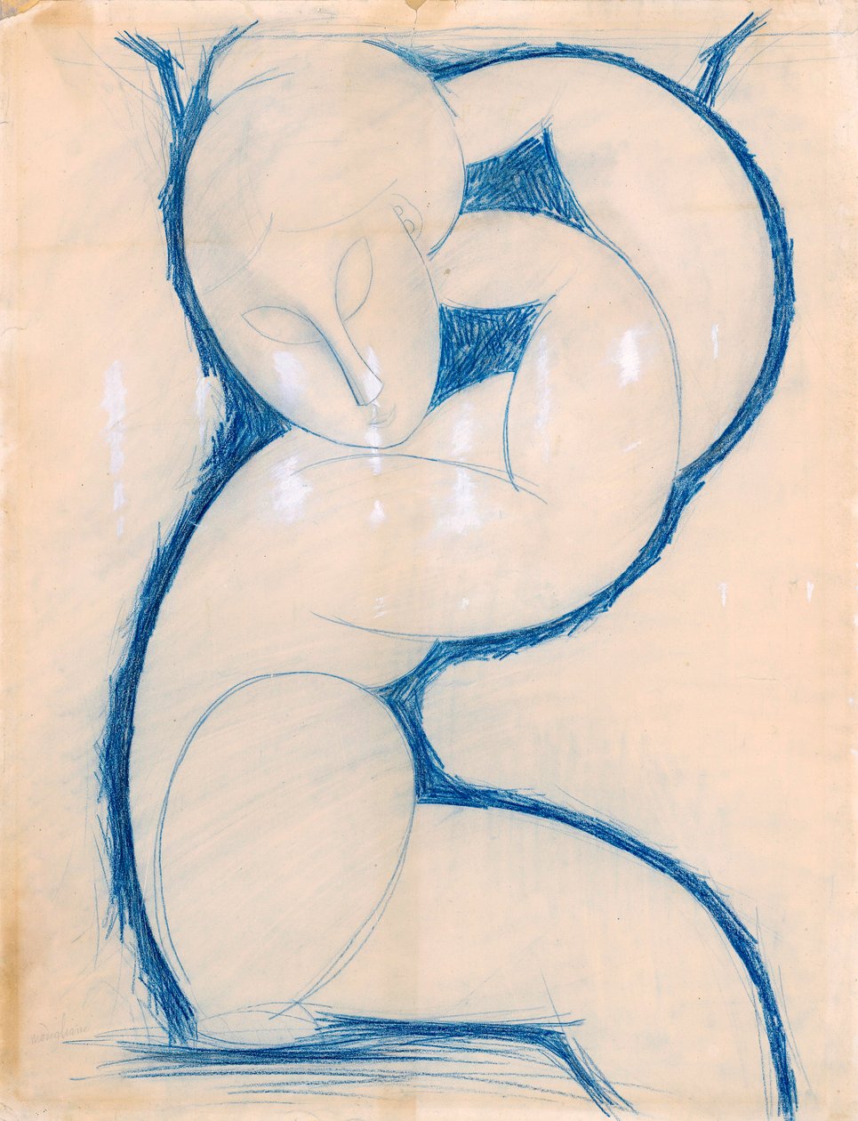 Karyatid, 1913-1915 av Amedeo Modigliani