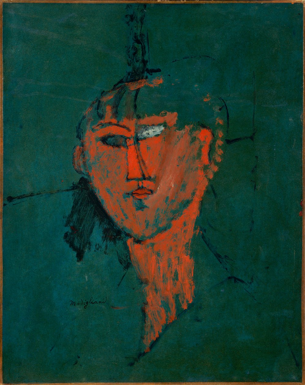 Franska: Tête rouge av Amedeo Modigliani