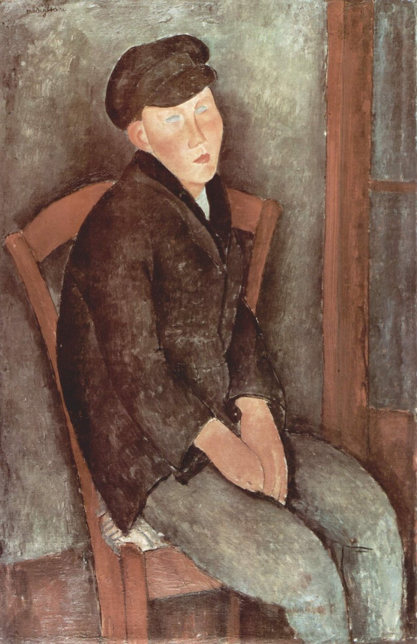 Tyska: Sittande pojke med hatt av Amedeo Modigliani