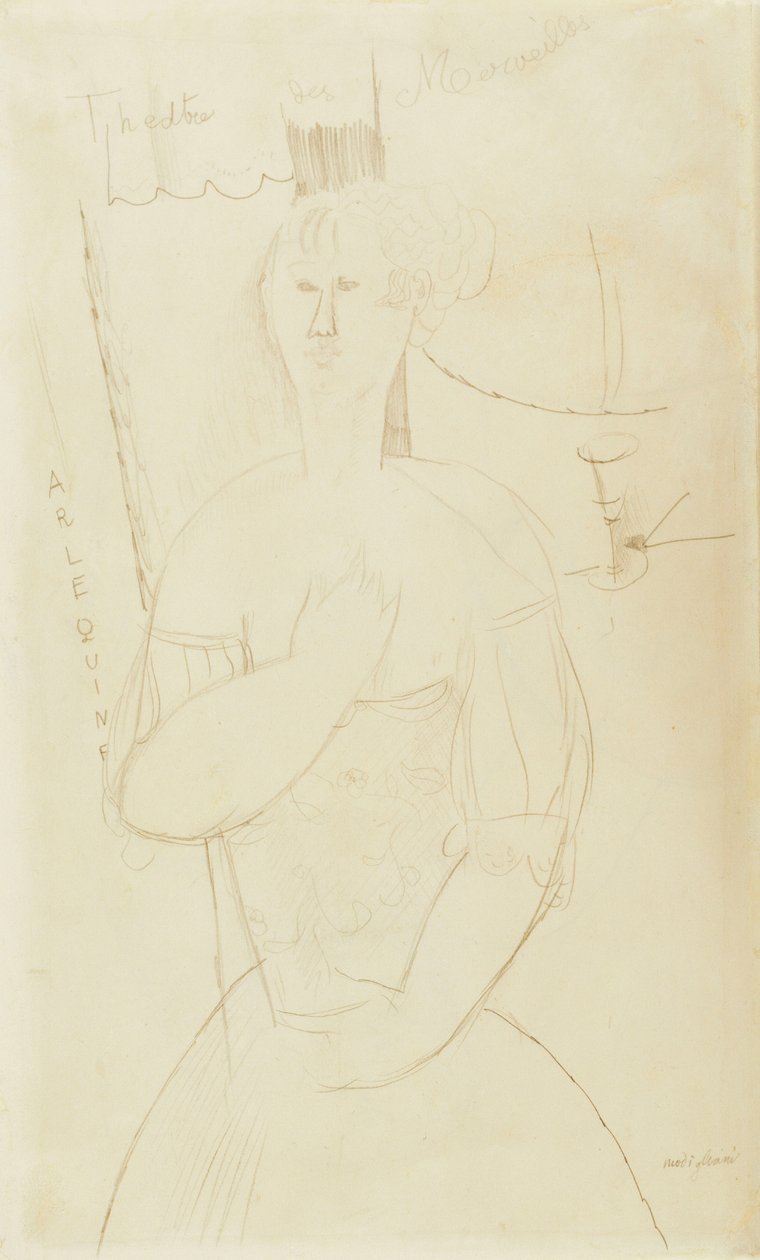Harlequin, ca 1915 av Amedeo Modigliani