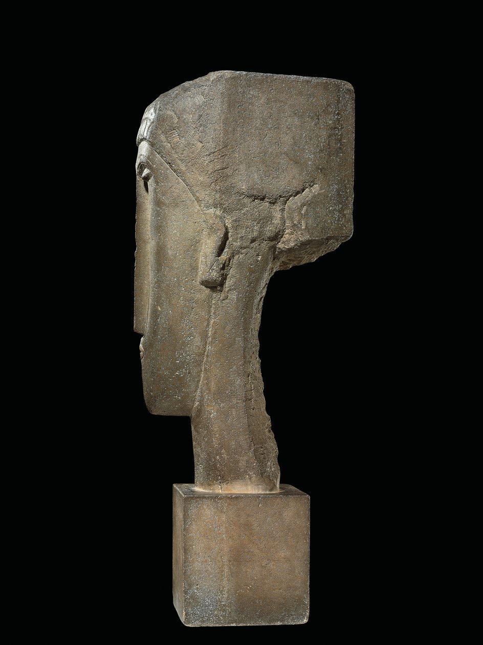 Huvud, ca 1910-12 (kalksten) av Amedeo Modigliani