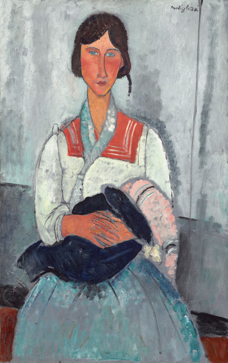 Romsk kvinna med baby av Amedeo Modigliani