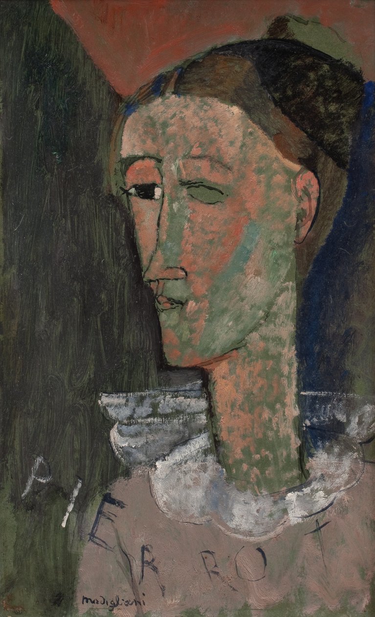 Självporträtt som Pierrot av Amedeo Modigliani