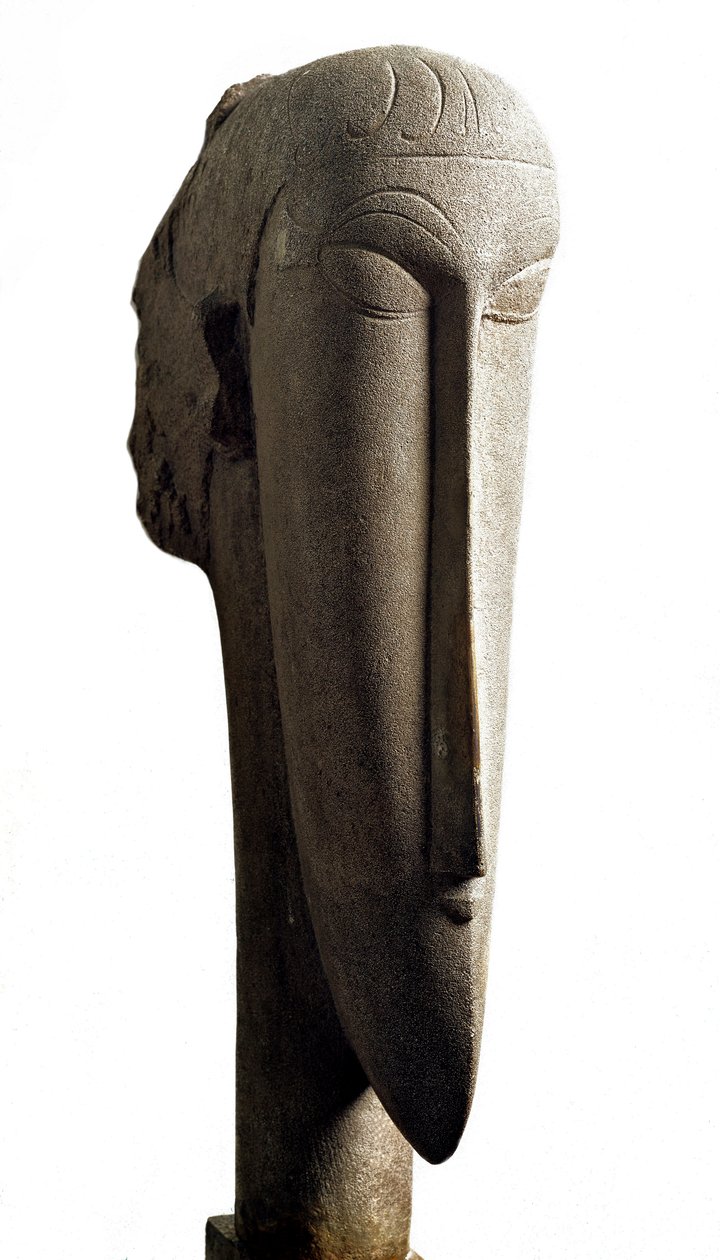 Huvud. Huvud. Skulptur av Amedeo Modigliani (1884-1920) av Amedeo Modigliani