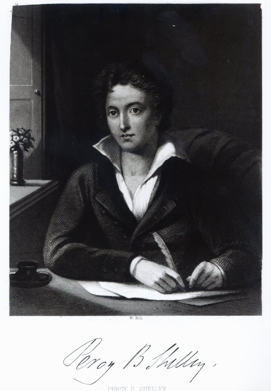 Percy Bysshe Shelley, graverad av William Holl av Amelia Curran