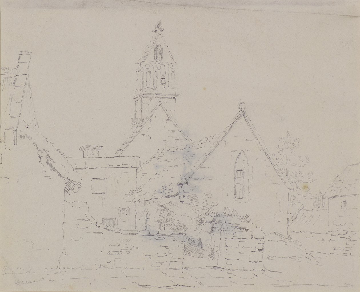 Ruinerad kyrka, ca 1803 (penna) av Amelia Long