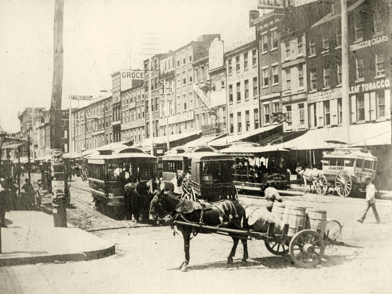 Front and Market Streets, 1881 (sepiatryck) av American Photographer