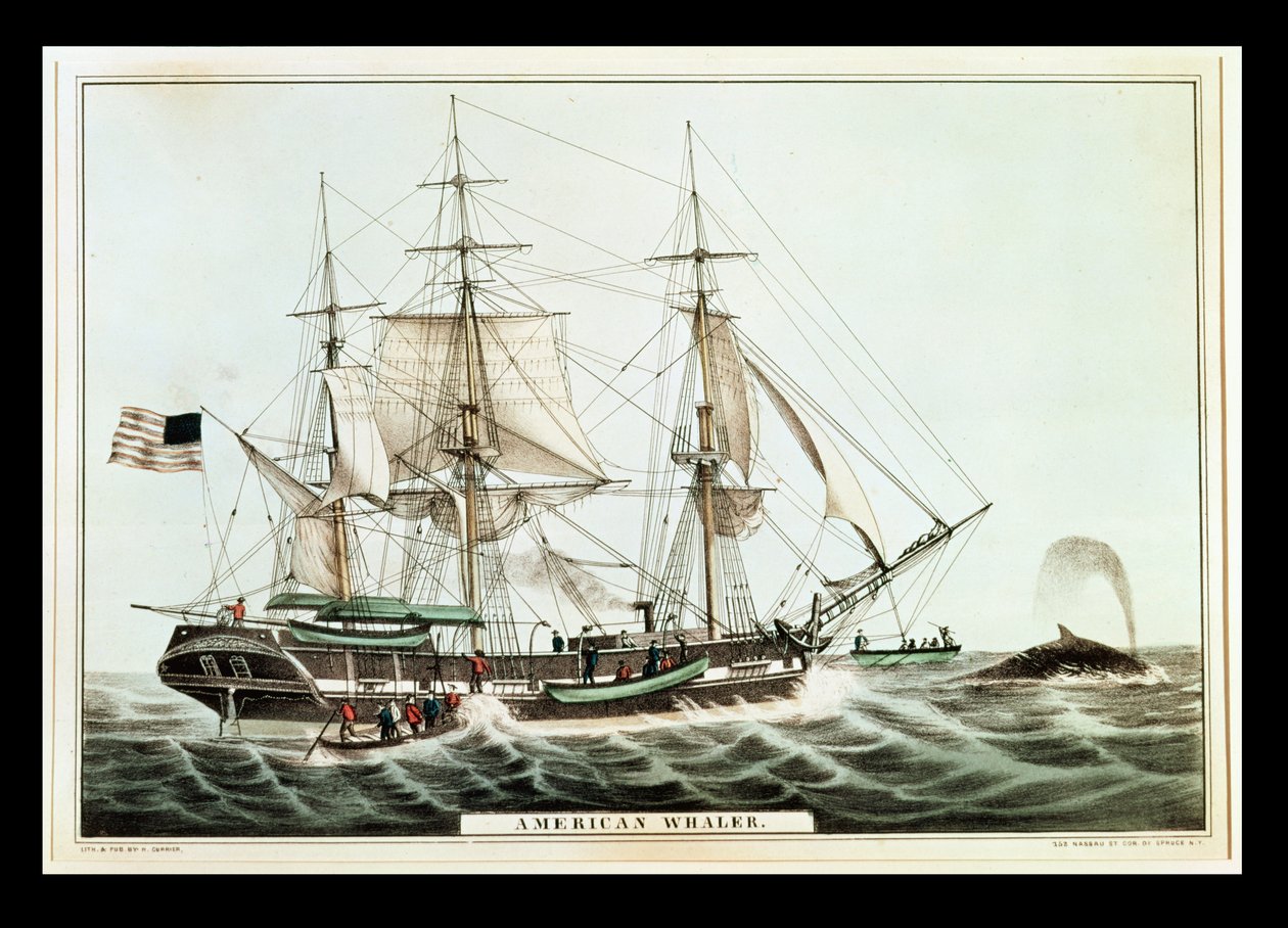 American Whaler, graverad av Nathaniel Currier (1813-88) av American School