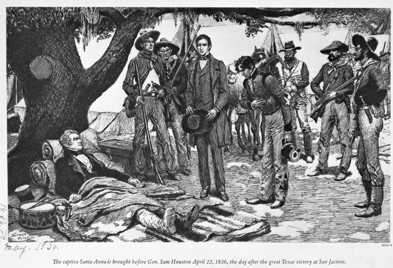 General Sam Houston with Santa Anna at San Jacinto   av American School