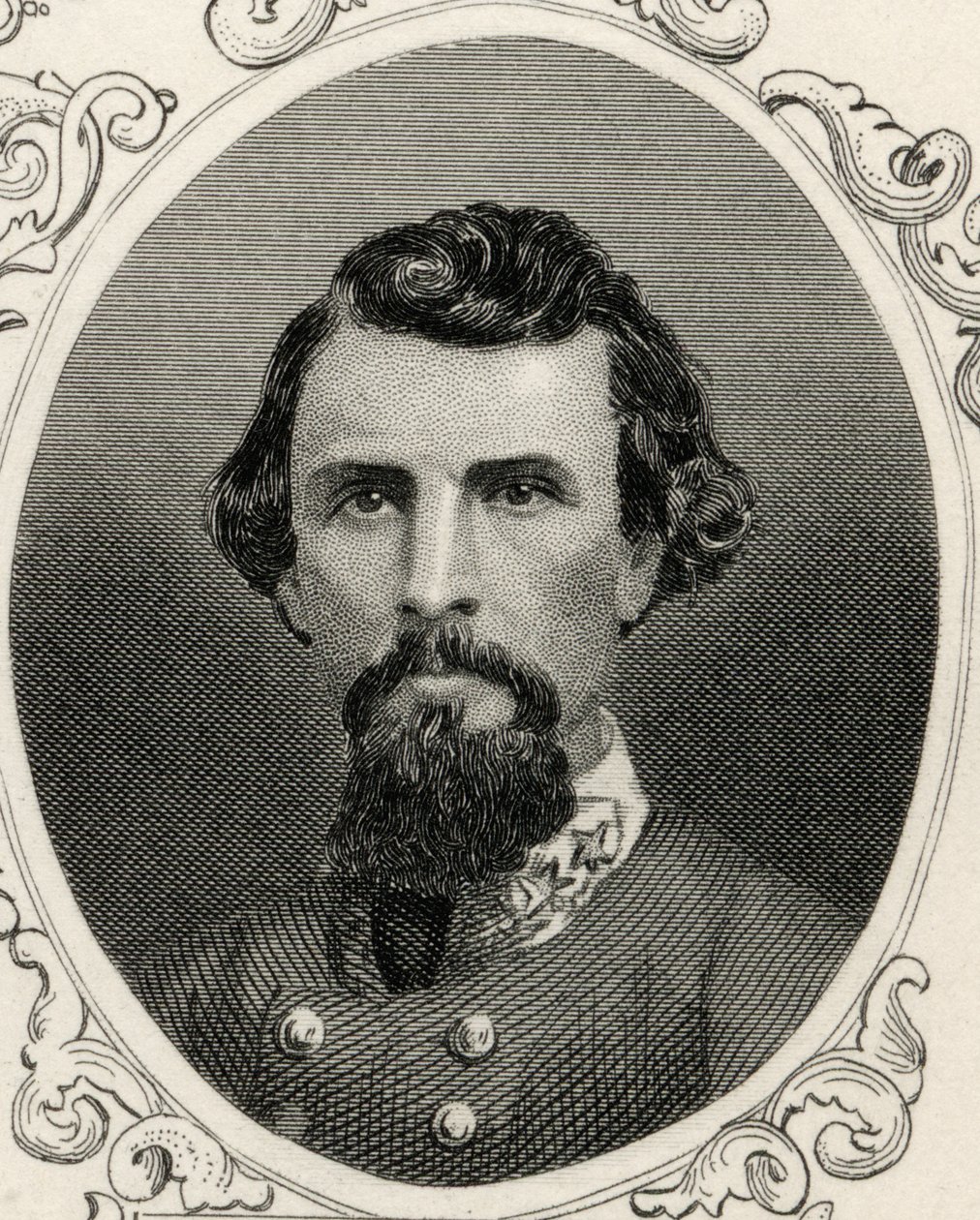 Porträtt av Nathan Bedford Forrest (1821-77) av American School