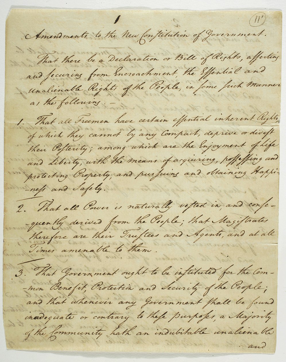 The Bill of Rights, kopia undertecknad i Federal Hall, 1789 (bläck på papper) av American School