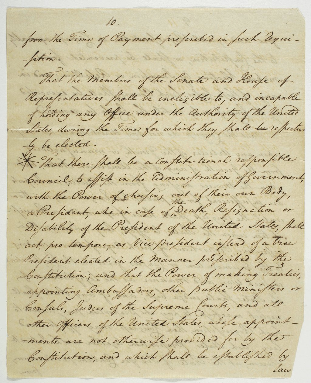 The Bill of Rights, kopia undertecknad i Federal Hall, 1789 (bläck på papper) av American School