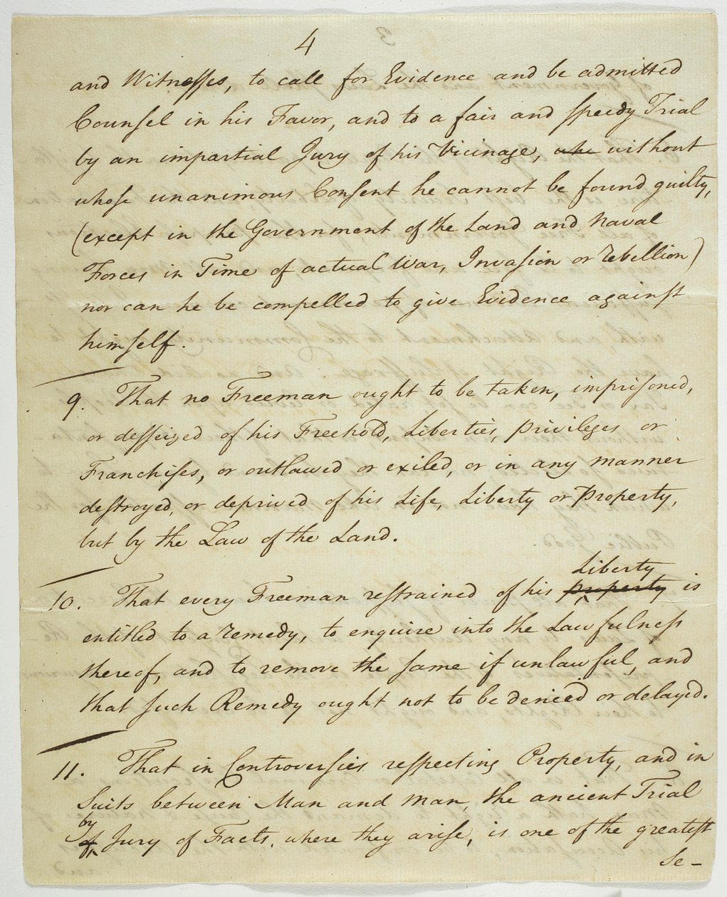 The Bill of Rights, kopia undertecknad i Federal Hall, 1789 (bläck på papper) av American School