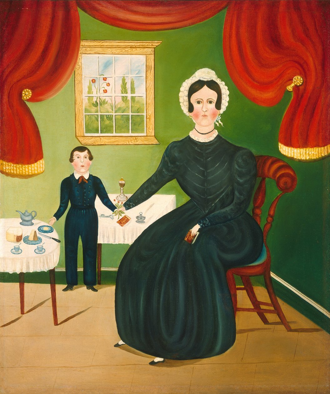 Interiör scen av American 19th Century