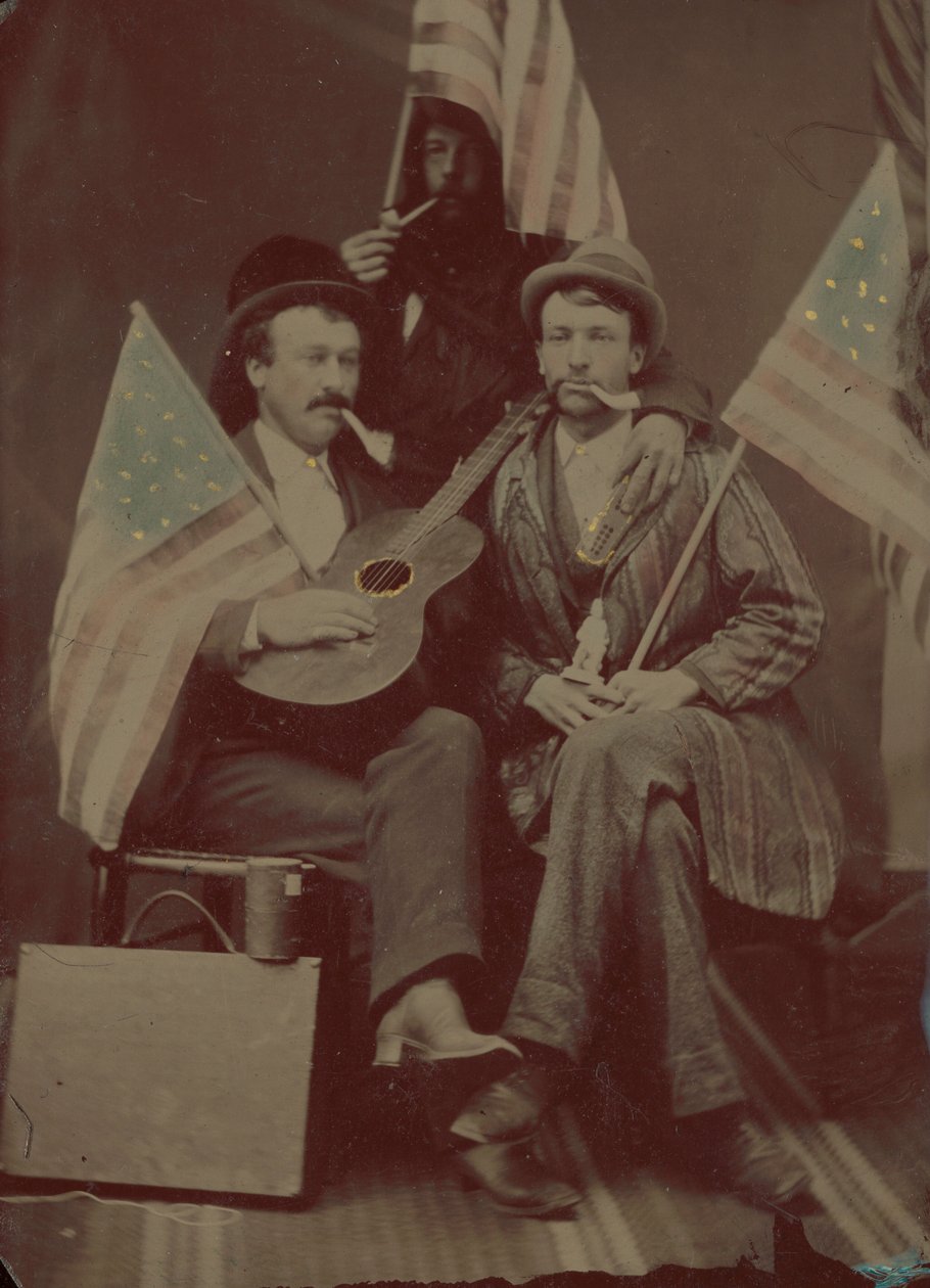 Porträtt av tre män av American 19th Century