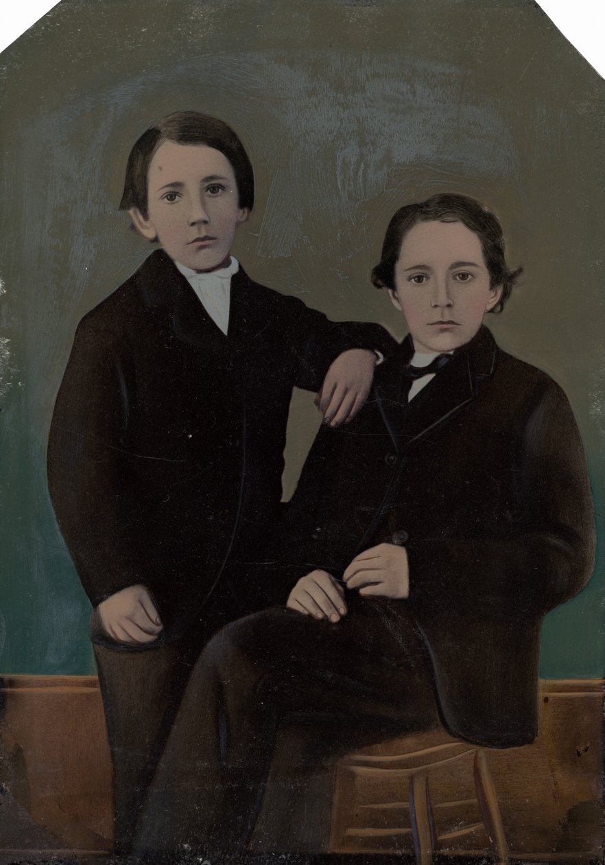 Porträtt av två pojkar av American 19th Century