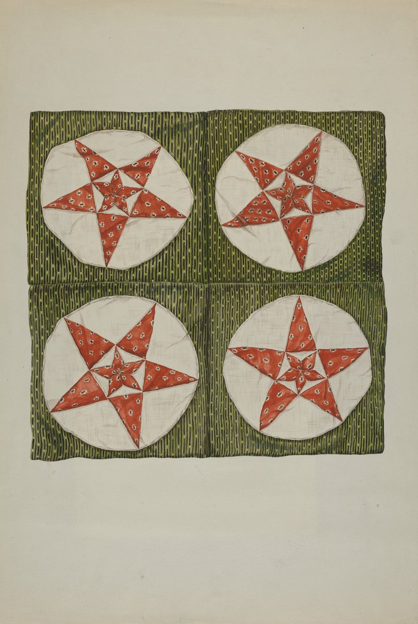 Quiltblock - Applique Star av American 20th Century