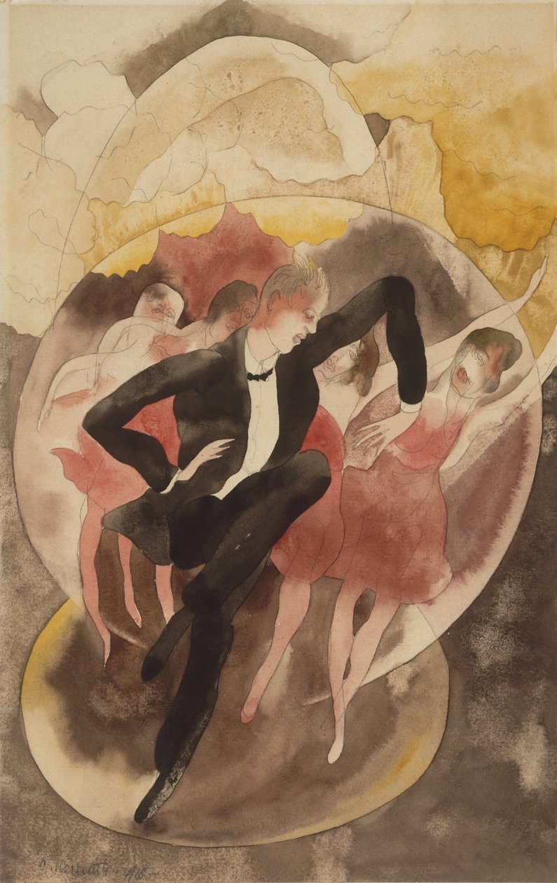 In Vaudeville (dansare med kör) av American Charles Demuth