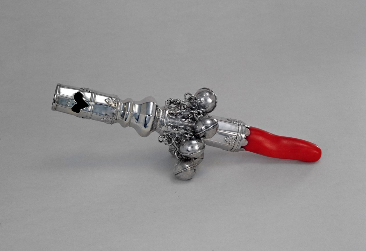Babyskallra, kolonialperiod, ca 1770 (silver) av American School