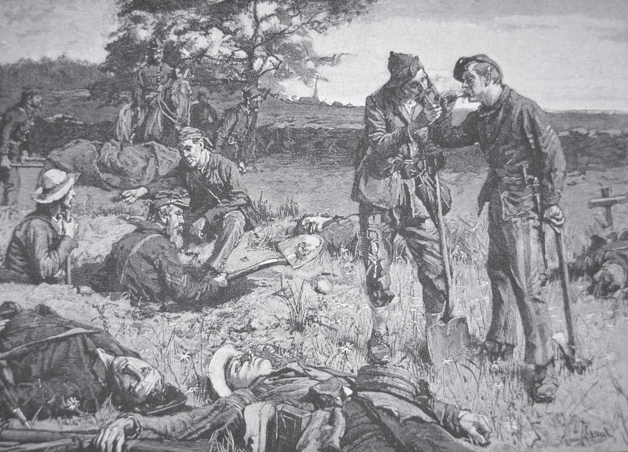 Mellan linjerna under vapenvila (litho) av American School