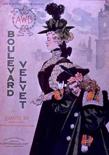 "Boulevard Velvet" (färglitografi) av American School