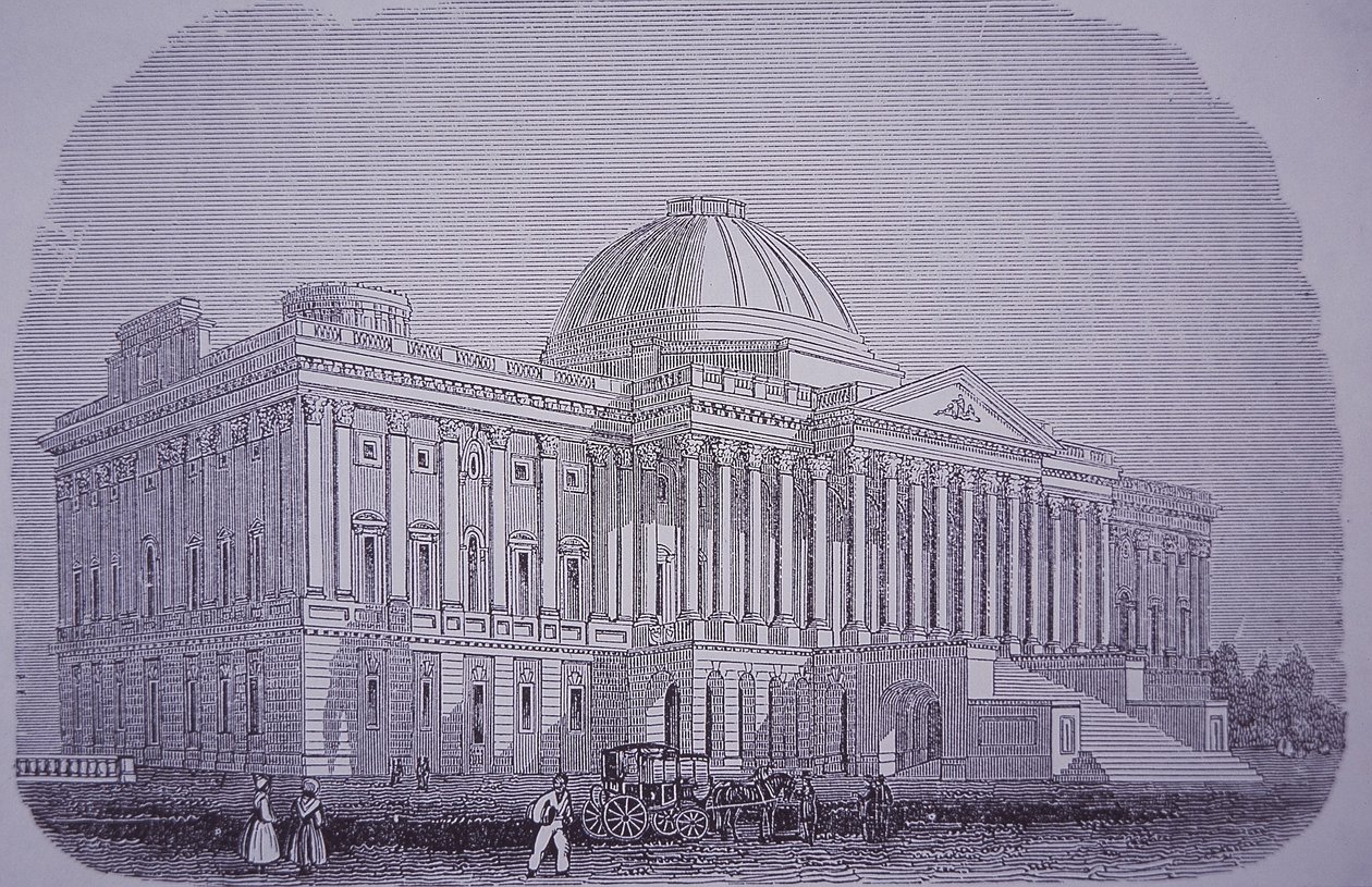 Capitol Building, Washington DC, USA, ca 1848 (gravyr) av American School