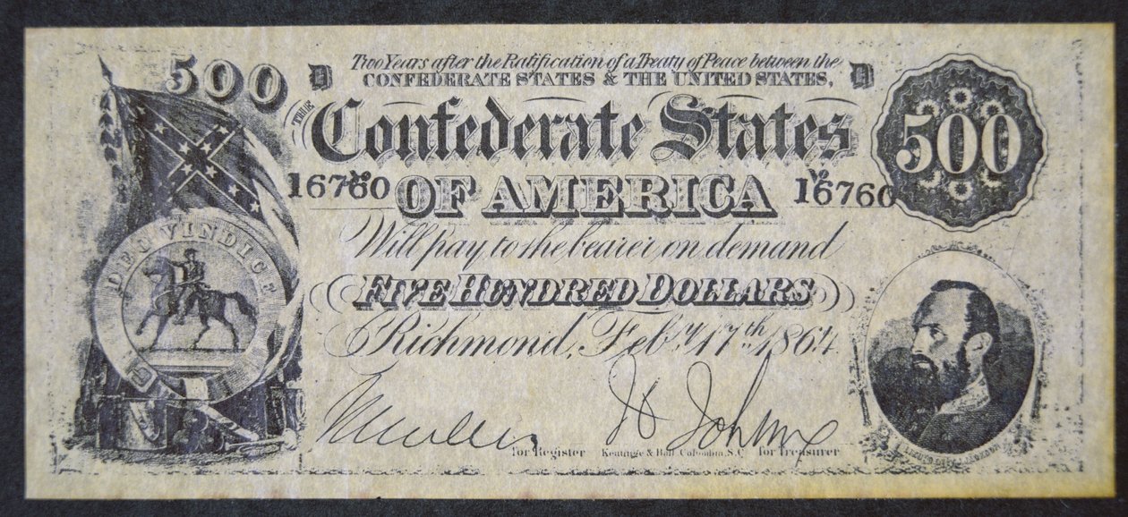 Konfedererade papperspengar (litho) av American School