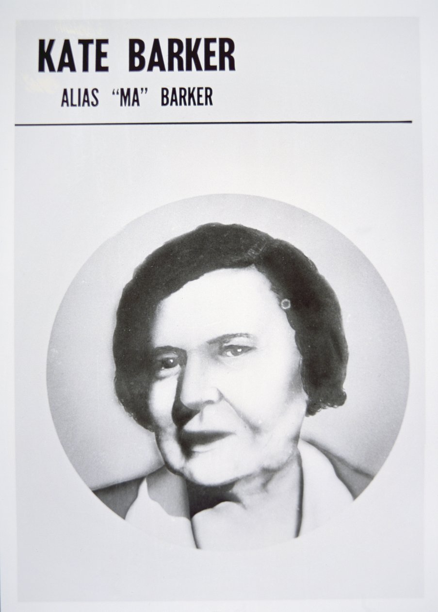 Kate Barker (c.1871-1935) alias "Ma" Barker (litografi) av American School