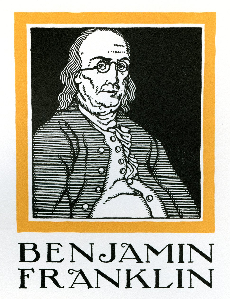 Porträtt av Benjamin Franklin av American School