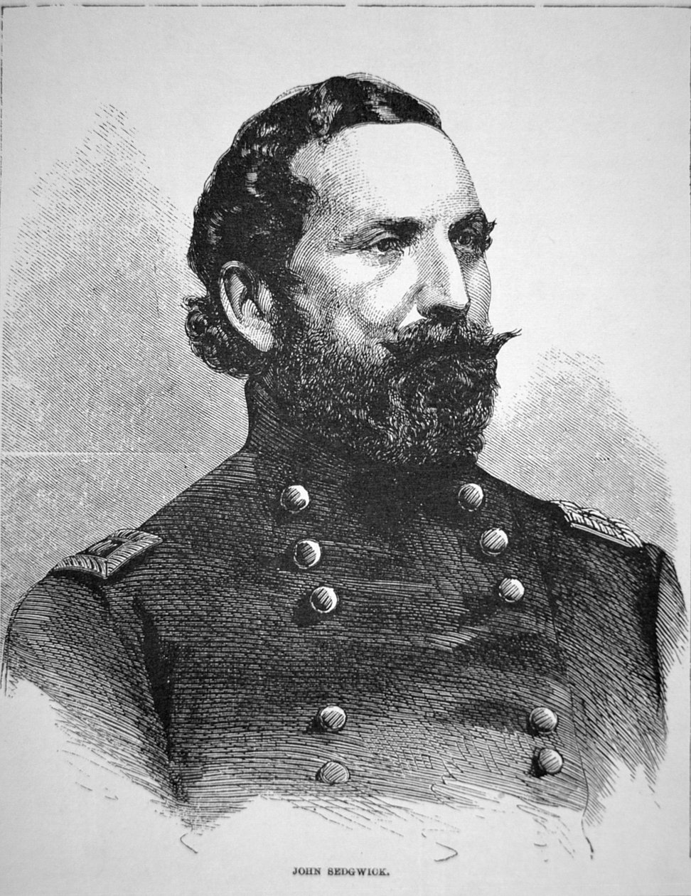 Porträtt av general John Sedgwick (litho) av American School