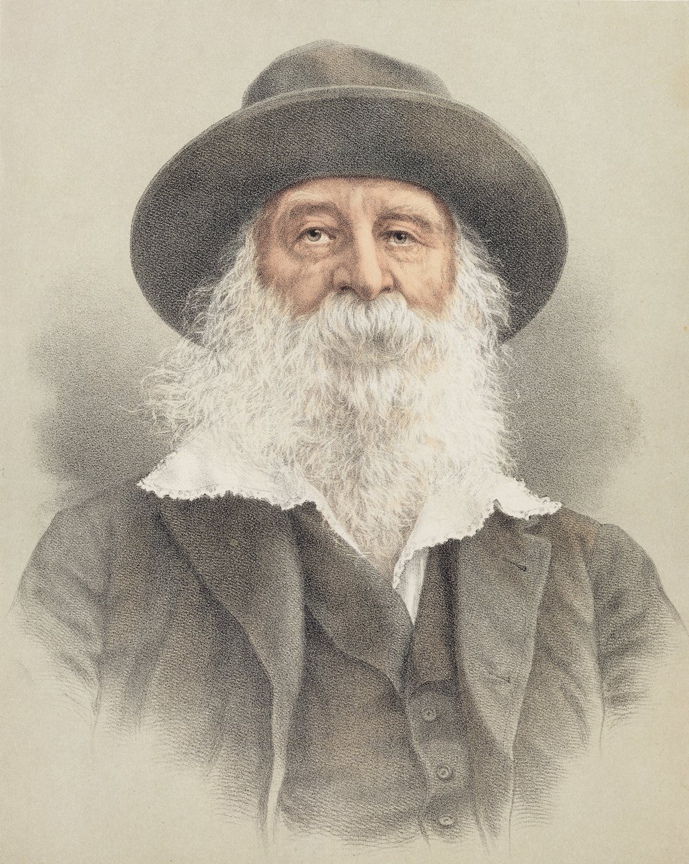Porträtt av Walt Whitman (1819-91) av American School