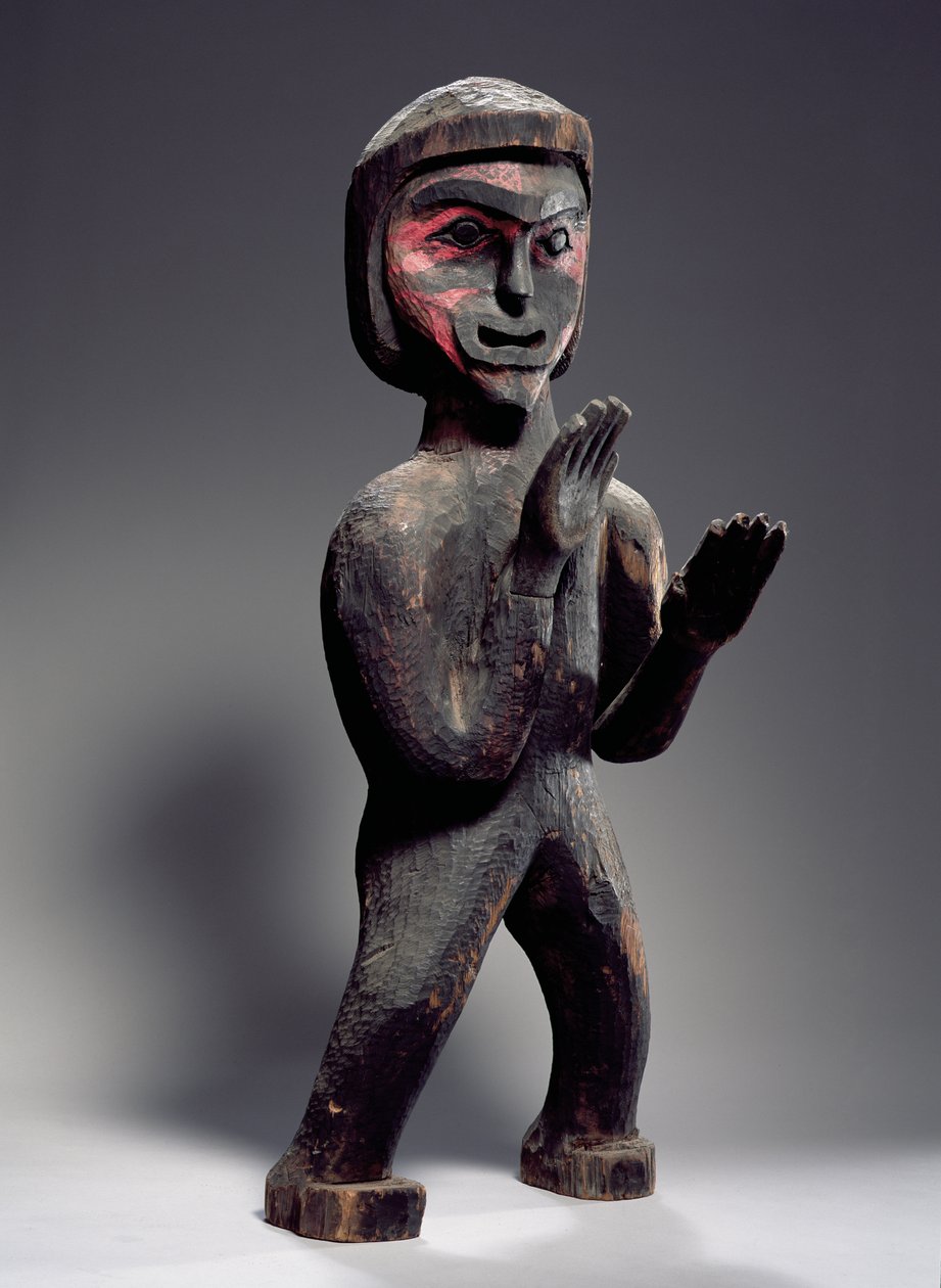 Potlatch-figur (målat trä) av American School