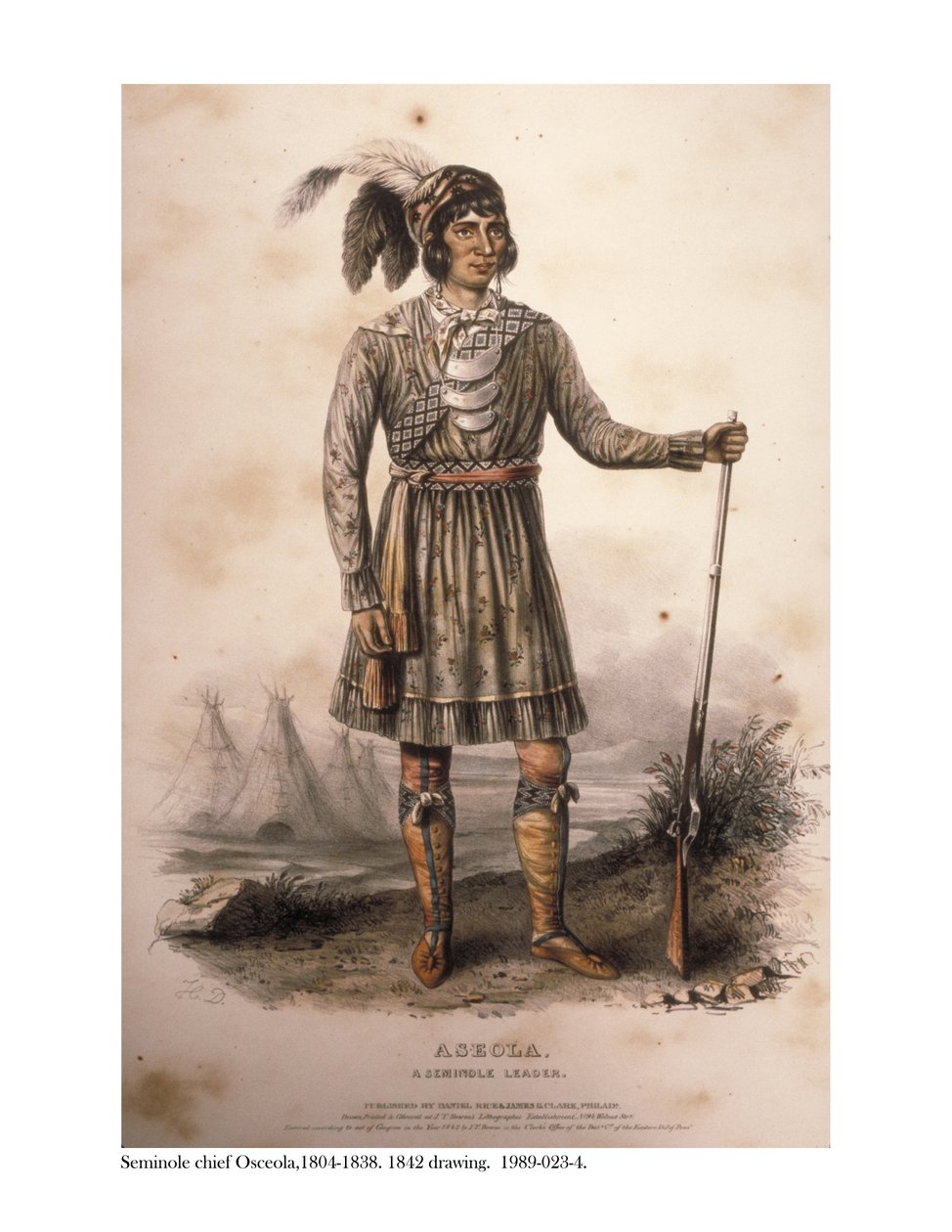 Seminole Chief Osceola, 1842 av American School