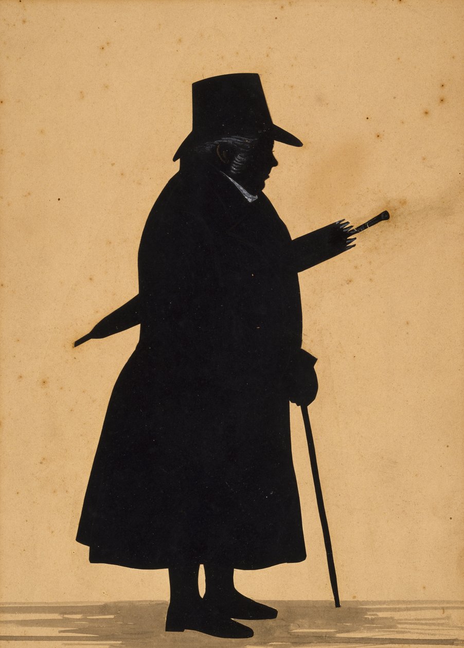 Siluett, ca. 1830 (papper, ram i lönn) av American School
