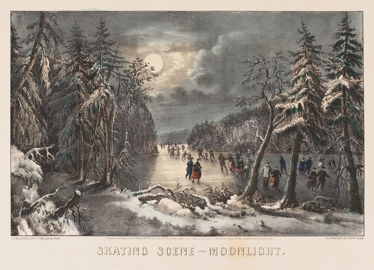 Skridskoåkning Scen - Månsken av American School