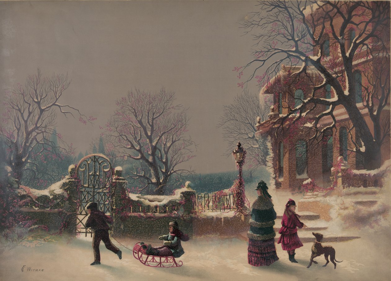 Den första snön, 1877 (tryck) av American School
