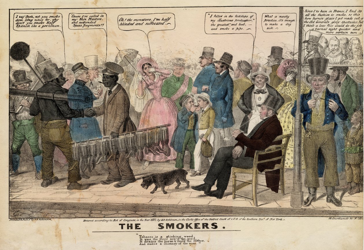 The Smokers, ca 1837 (handfärgad litho) av American School
