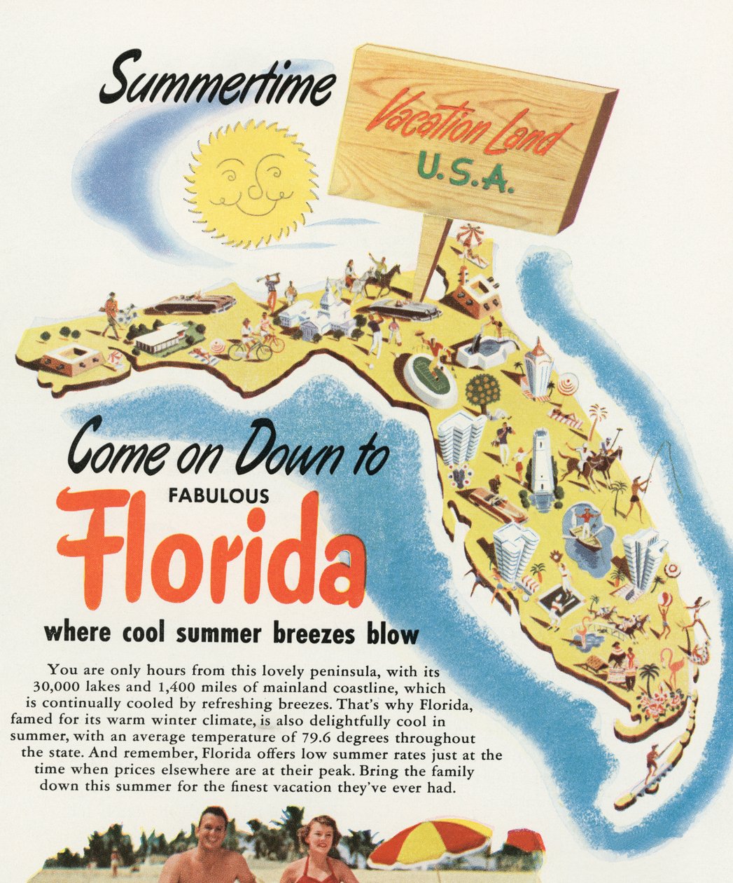 Turistkarta över Florida av American School