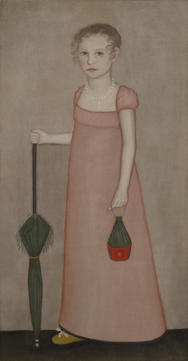Porträtt av Harriet Campbell, ca 1815 av Ammi Phillips