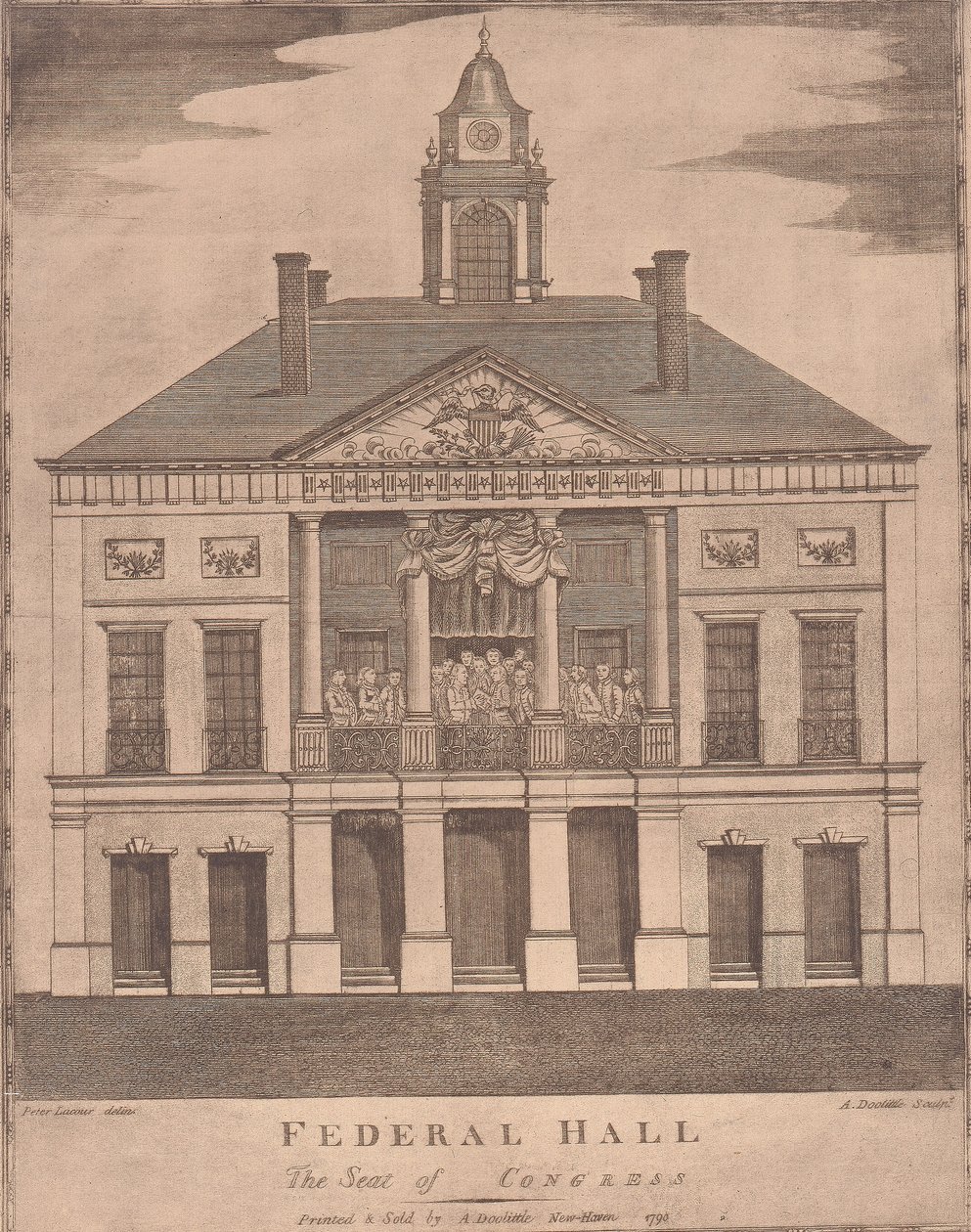 Federal Hall, säte för kongressen av Amos Doolittle
