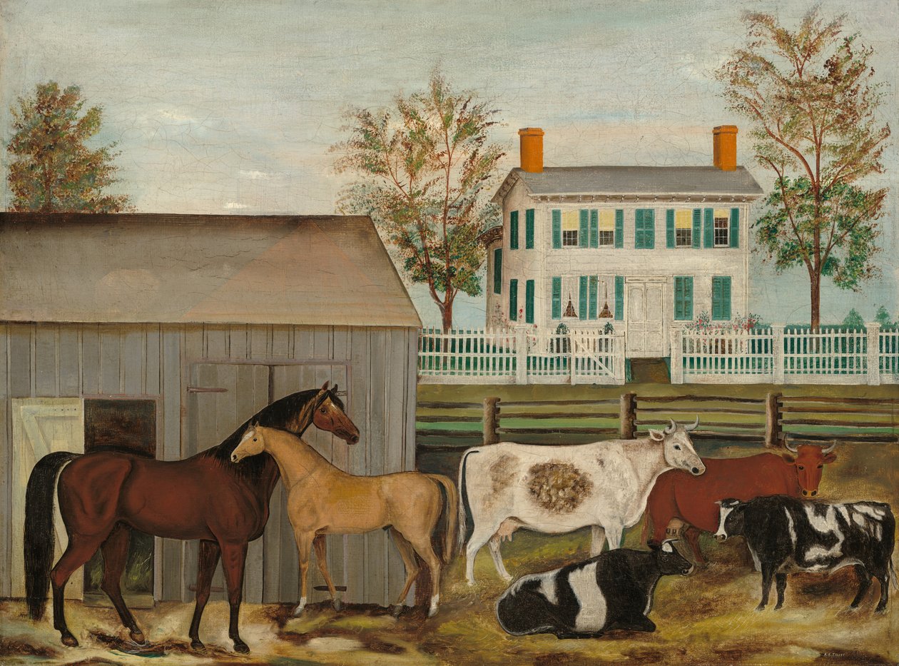 The Barnyard, sent 1800-tal. av Amzi Emmons Zeliff