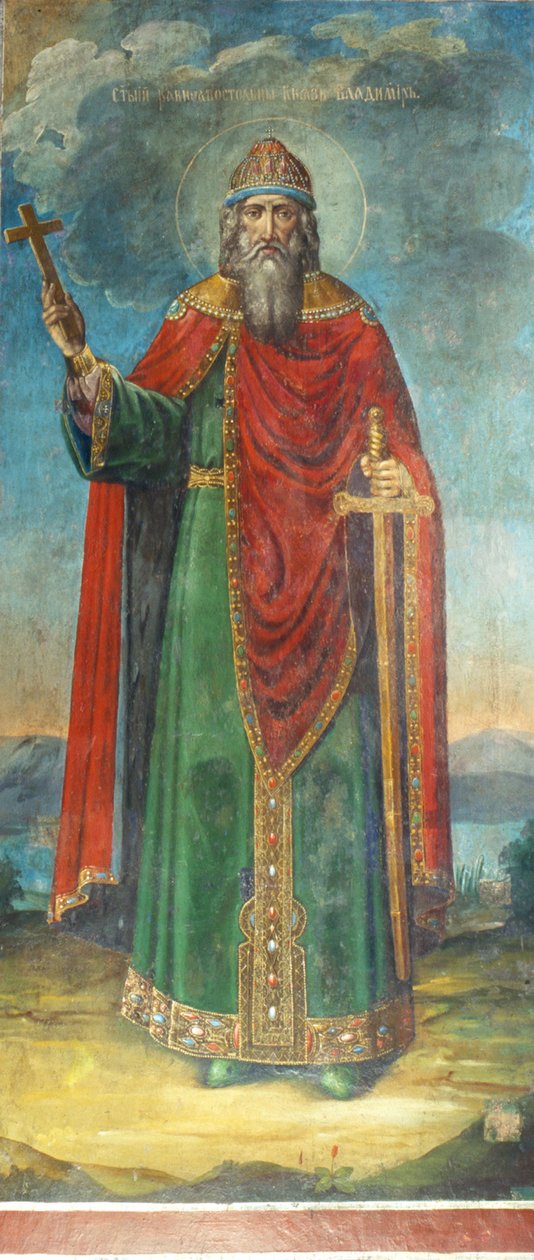 Storhertigen Vladimir Svyatoslavich av Ancient Russian frescos
