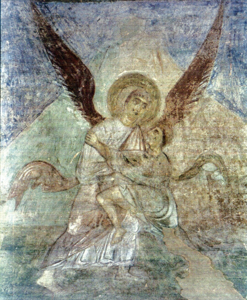 Jakob och ängeln av Ancient Russian frescos