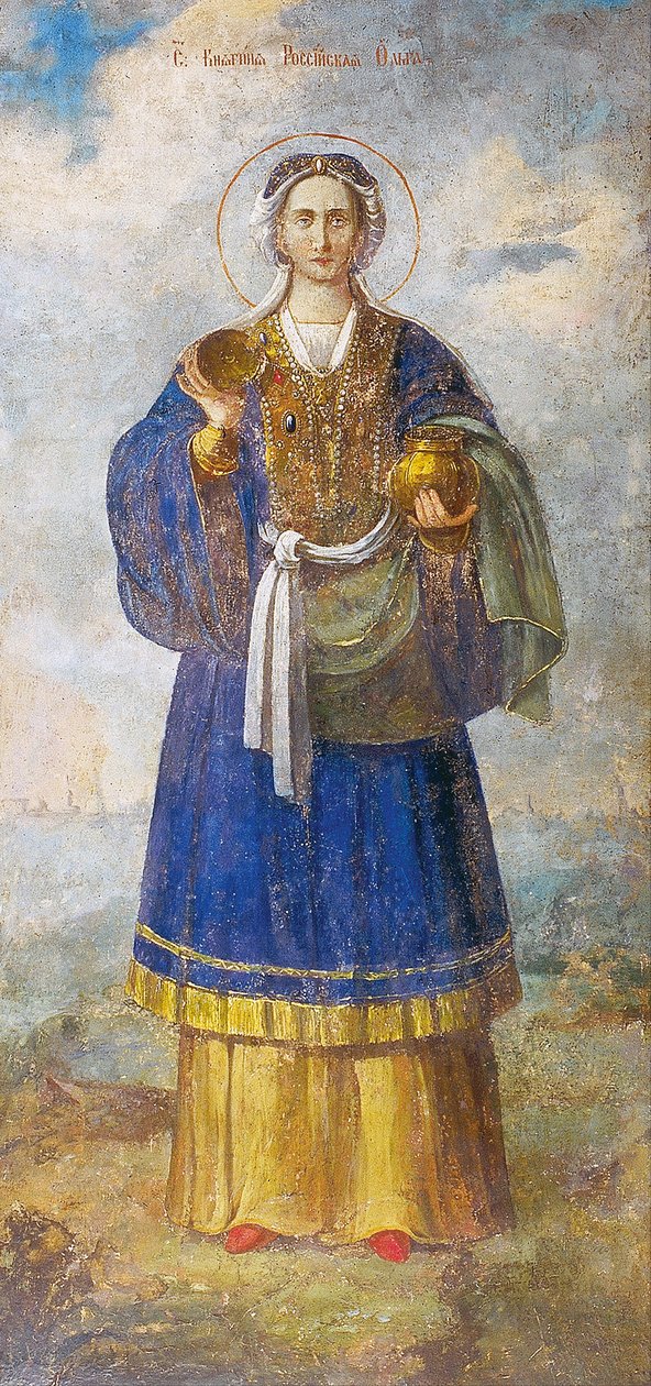 Sankta Olga, prinsessan av Kiev av Ancient Russian frescos