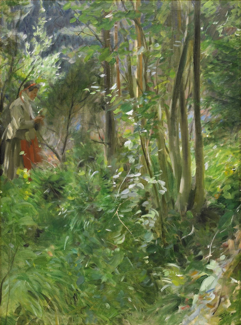 Sun in the forest  av Anders Leonard Zorn