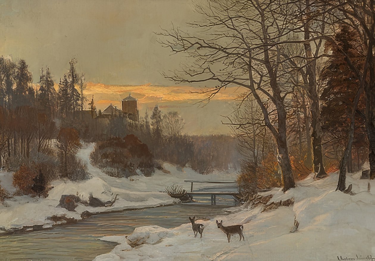 Vintrigt bäcklandskap av Anders Andersen Lundby