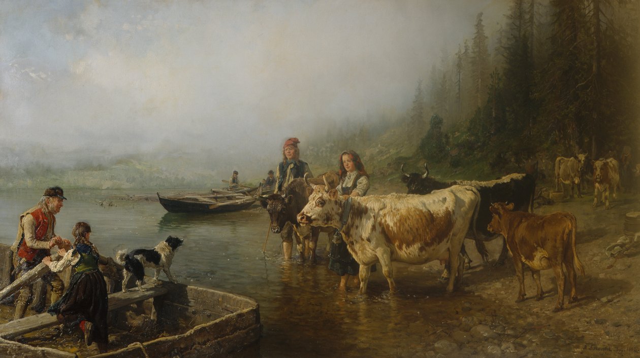 Färjeplats, vid sjön av Anders Askevold