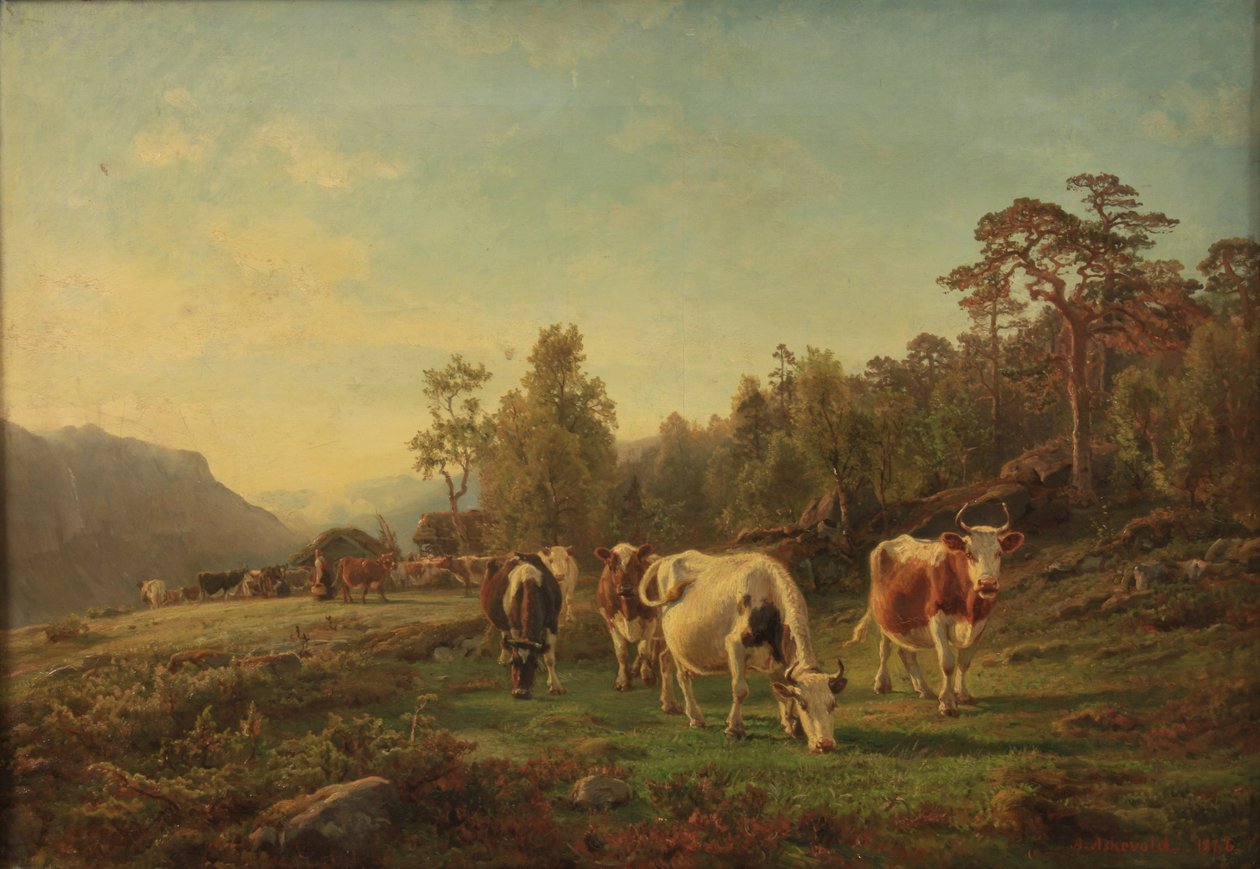 Landskap med kyr av Anders Askevold