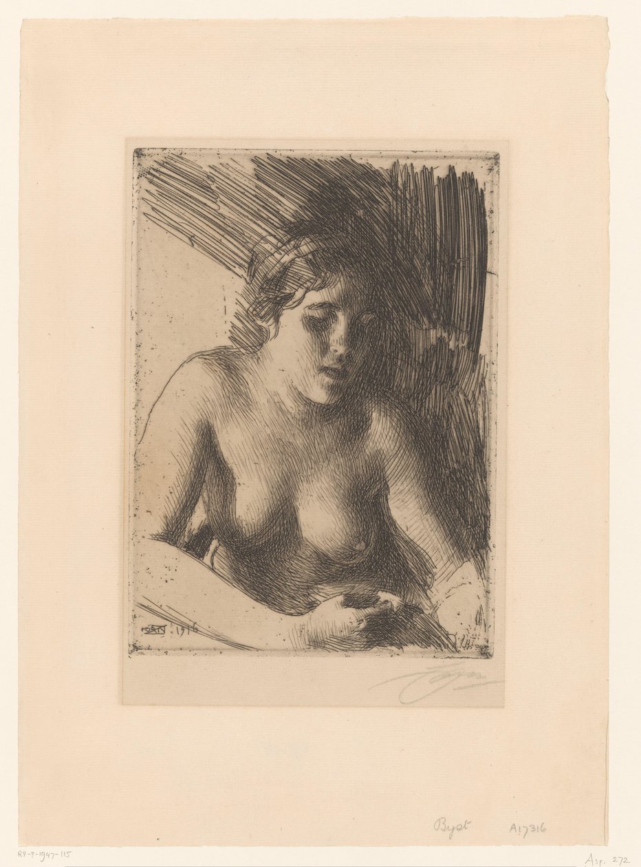 Kuvert av Anders Leonard Zorn (signed by artist)