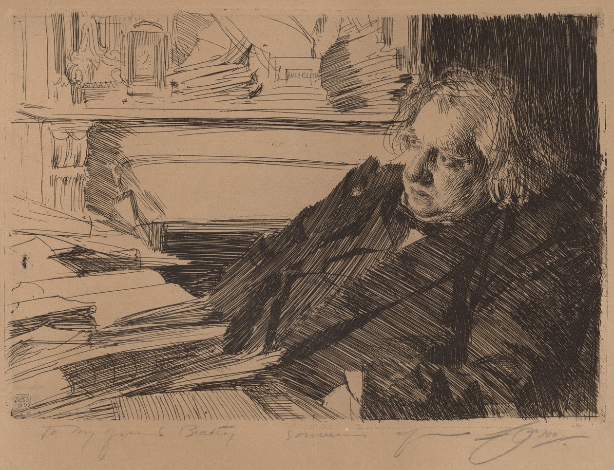Ernest Renan, 1892. av Anders Leonard Zorn